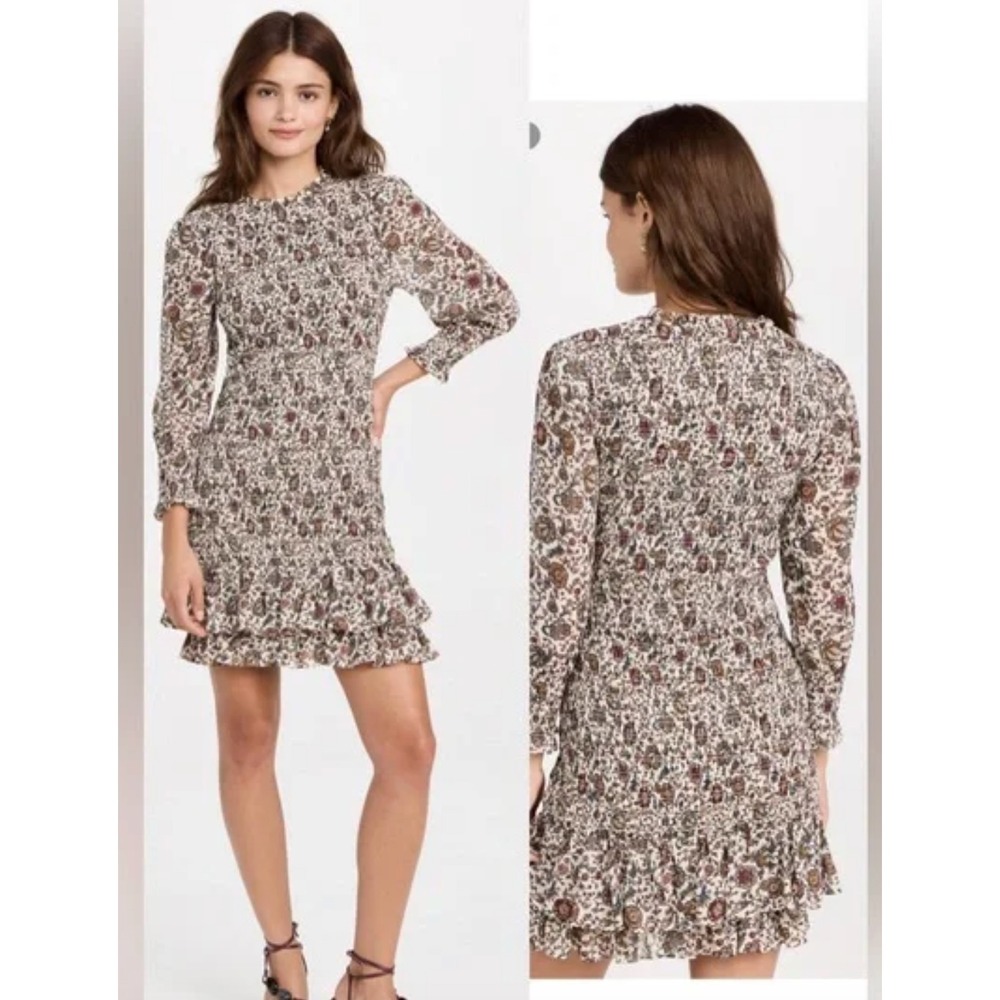 Veronica Beard Cream Floral Mini Dress
